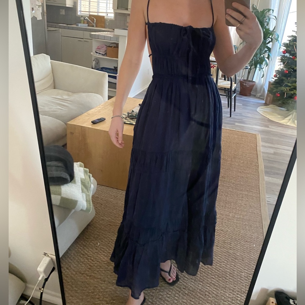 Navy Blue Free People Maxi Dress